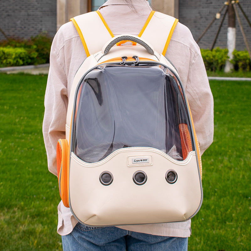 Portable Transparent Backpack for Pet Travel Supplies