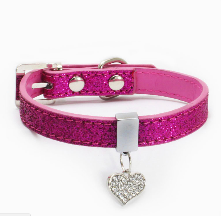 Wholesale Pet Supplies - Pink Heart Pendant Dog Collar