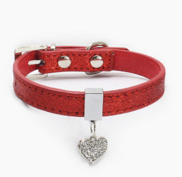 Wholesale Pet Supplies - Pink Heart Pendant Dog Collar