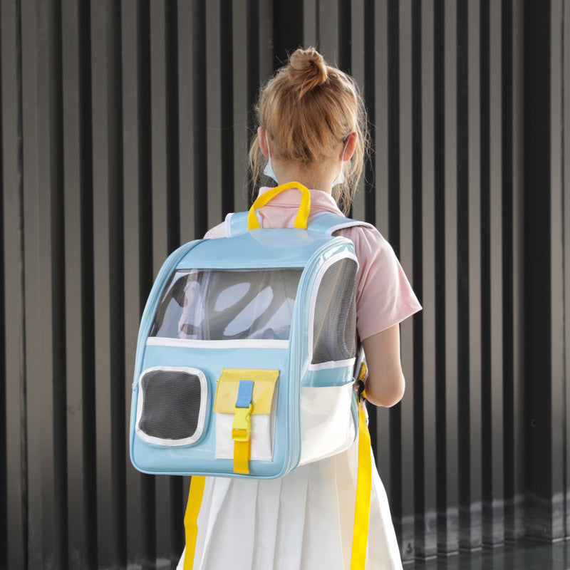 Portable Transparent Backpack for Pet Travel Supplies